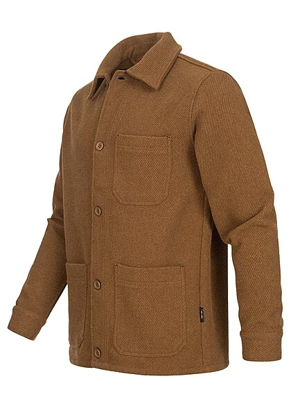 Indicode Herren Übergangsjacke Mit 3 Taschen Und Knopfleiste Rubber Braun 4 Indicode Herren Übergangsjacke Mit 3 Taschen Und Knopfleiste Rubber Braun – Bild 2
