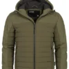Indicode Herren Winter Jacke Mit Kapuze Und 2-Zip-Pockets Army Dunkel Grün