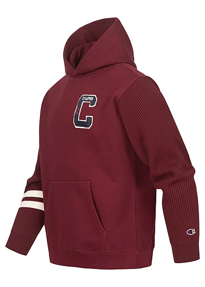 Champion Herren Hoodie Mit Kängurutasche College Style Kariert Dunkel Rot 4 Champion Herren Hoodie Mit Kängurutasche College Style Kariert Dunkel Rot – Bild 2