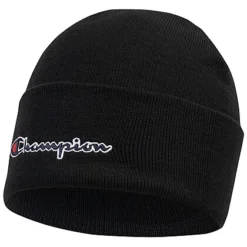 Champion Herren Beanie Mütze Mit Logo Vorn Schwarz