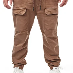 Indicode Herren Cargo Hose Mit 6 Taschen & Gummibund Mit Tunnelzug Cortex Braun