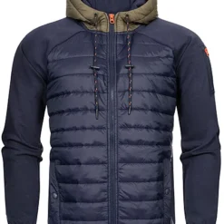 Indicode Herren Materialmix Jacke Mit Kapuze 2-Tone & 2-Pockets Navy Blau Grau -Deutschland Jack & Jones Verkaufs-Shop 22100085 1