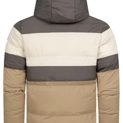 Indicode Herren Steppjacke Mit Kapuze Und 2-Zip-Pockets Colorblock Dunkel Grau Beige -Deutschland Jack & Jones Verkaufs-Shop 22100193 3