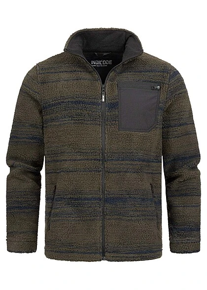 Indicode Herren Jacke Mit Zipper Und 2-Zip-Pockets Army Grün Blau 3 Indicode Herren Jacke Mit Zipper Und 2-Zip-Pockets Army Grün Blau