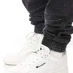 Seventyseven Lifestyle Herren Jeans Hose 4-Pockets Kordelzug Crash-Optik Washed Schwarz -Deutschland Jack & Jones Verkaufs-Shop 22107321 3