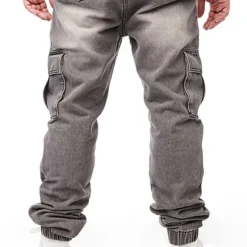 Seventyseven Lifestyle Herren Cargo Jeans Hose 6-Pockets Tunnelzug Grau Denim -Deutschland Jack & Jones Verkaufs-Shop 22107322 2