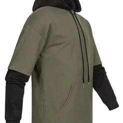 Seventyseven Lifestyle Herren 2in1 Hoodie Mit Kängurutasche Military Grün Schwarz -Deutschland Jack & Jones Verkaufs-Shop 22116520 1