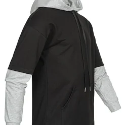 Seventyseven Lifestyle Herren 2in1 Hoodie Mit Kängurutasche Schwarz Grau Melange -Deutschland Jack & Jones Verkaufs-Shop 22116521 1