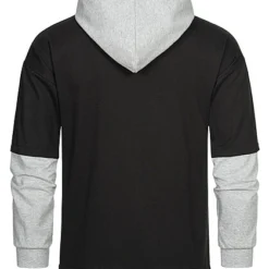 Seventyseven Lifestyle Herren 2in1 Hoodie Mit Kängurutasche Schwarz Grau Melange -Deutschland Jack & Jones Verkaufs-Shop 22116521 2