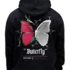 Seventyseven Lifestyle Herren Hoodie Mit Butterfly Print Hinten Schwarz