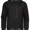 Seventyseven Lifestyle Herren 2in1 Hoodie Mit Karo-Muster Schwarz Grün Kariert -Deutschland Jack & Jones Verkaufs-Shop 22116526