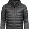 Geographical Norway Herren Steppjacke Mit Kapuze Und 4-Zip-Pockets Schwarz -Deutschland Jack & Jones Verkaufs-Shop 22120078