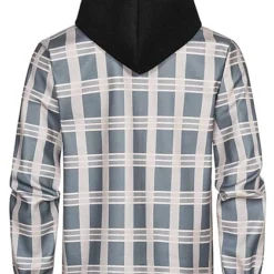 Seventyseven Lifestyle Herren 2-Tone Zip-Hoodie Mit Karo-Muster Schwarz Grau -Deutschland Jack & Jones Verkaufs-Shop 22126577 2