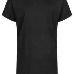 Urban Classics Herren Longform Turn-Up T-Shirt Schwarz