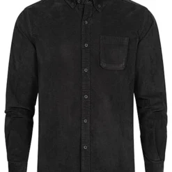 Urban Classics Herren Cordhemd Mit Knopfleiste U. Brusttasche Schwarz