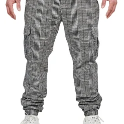 Urban Classics Herren Cargo Hose Sweatpants Mit 6-Pockets Kariert Weiss Schwarz -Deutschland Jack & Jones Verkaufs-Shop 23010085 1