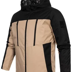 Jack & Jones Jack And Jones Herren Jacke Mit Kapuze 2 Zip-Brusttaschen 2 Seitl. Taschen Beige Schwarz -Deutschland Jack & Jones Verkaufs-Shop 23030096 2