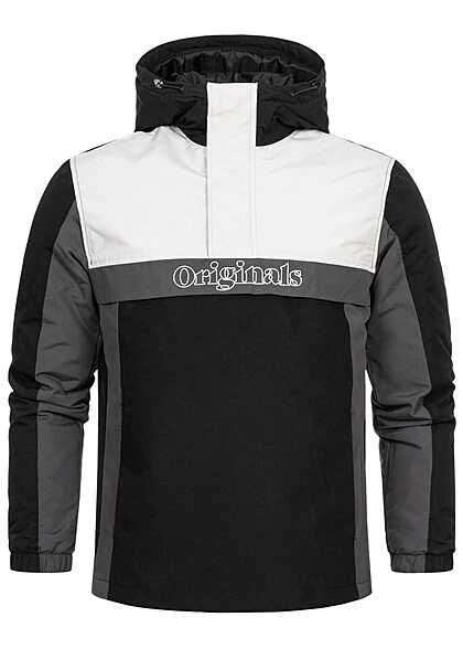 Jack & Jones Jack And Jones Herren Jacke Windbreaker Übergangsjacke Mit Kapuze Schwarz Grau Weiss 4 Jack & Jones Jack And Jones Herren Jacke Windbreaker Übergangsjacke Mit Kapuze Schwarz Grau Weiss – Bild 2