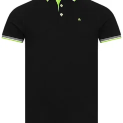 Jack & Jones Jack And Jones Herren NOOS Polo Shirt T-Shirt M. Kontrast Farbe Schwarz