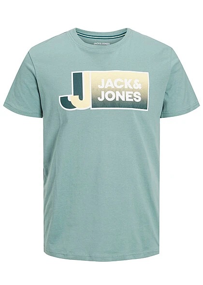 Jack & Jones Jack And Jones Herren T-Shirt Mit Logo Print Und Rundhals Trellis Grün 3 Jack & Jones Jack And Jones Herren T-Shirt Mit Logo Print Und Rundhals Trellis Grün