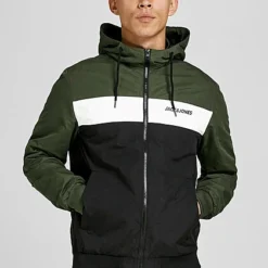 Jack & Jones Jack And Jones Herren NOOS Bomber Jacke Kapuze 2-Pockets Forest Night Grün Schwarz -Deutschland Jack & Jones Verkaufs-Shop 23030134 4