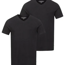 Jack & Jones Jack And Jones Herren NOOS 2-Pack Basic V-Neck T-Shirt Schwarz