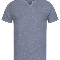 Jack & Jones Jack And Jones Herren NOOS T-Shirt Mit Knopfleiste Flint Stone Blau