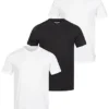 Jack & Jones Jack And Jones Herren NOOS 3-Pack T-Shirt Mit Rundhals 2x Weiss 1x Schwarz