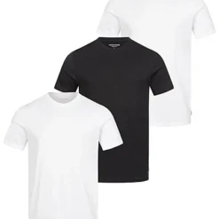 Jack & Jones Jack And Jones Herren NOOS 3-Pack T-Shirt Mit Rundhals 2x Weiss 1x Schwarz