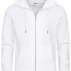 Urban Classics Herren Basic Zip-Hoodie Mit 2-Pockets Weiss