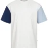 Urban Classics Herren T-Shirt Colorblock Oversized Hell Grau Blau