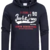 Jack & Jones Jack And Jones Herren NOOS Hoodie Mit Logo Print Navy Blazer Blau -Deutschland Jack & Jones Verkaufs-Shop 23030312