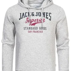 Jack & Jones Jack And Jones Herren NOOS Hoodie Mit Logo Print Hell Grau Melange