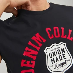 Jack & Jones Jack And Jones Herren T-Shirt Mit Logo Print Schwarz Rot -Deutschland Jack & Jones Verkaufs-Shop 23030327 2