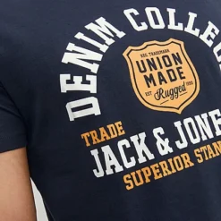 Jack & Jones Jack And Jones Herren T-Shirt Mit Logo Print Sky Captain Dunkel Blau -Deutschland Jack & Jones Verkaufs-Shop 23030333 2