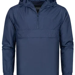 Urban Classics Herren Jacke Windbreaker Mit Kapuze Und Brusttasche Vorne Dunkel Blau