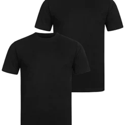 Seventyseven Lifestyle Herren 2-Pack Basic T-Shirt Schwarz