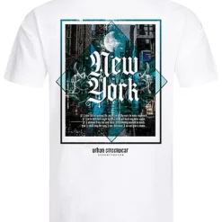 Seventyseven Lifestyle Herren T-Shirt Mit NY Back-Print Weiss
