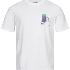 Jack & Jones Jack And Jones Herren T-Shirt Mit Rundhals Und Back-Print Weiss