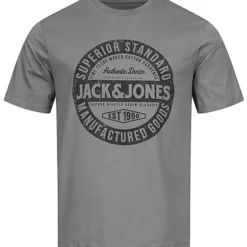 Jack & Jones Jack And Jones Herren NOOS T-Shirt Mit Rundhals Und Print Sedona Sage Grau Schwarz