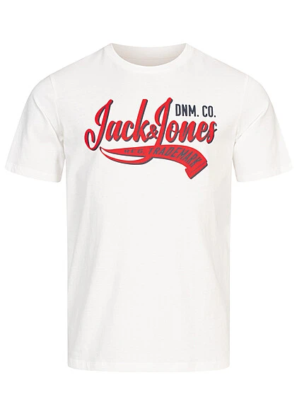 Jack & Jones Jack And Jones Herren T-Shirt Mit Rundhals Und Logo Print Cloud Dancer Weiss 3 Jack & Jones Jack And Jones Herren T-Shirt Mit Rundhals Und Logo Print Cloud Dancer Weiss