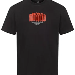 Seventyseven Lifestyle Herren T-Shirt Dangerous Back Print Und Rundhals Schwarz Rot