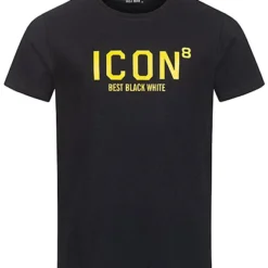 Seventyseven Lifestyle Herren T-Shirt Mit Logo Print Schwarz Gelb