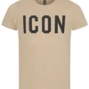 Seventyseven Lifestyle Herren T-Shirt Mit Logo Print Beige Schwarz