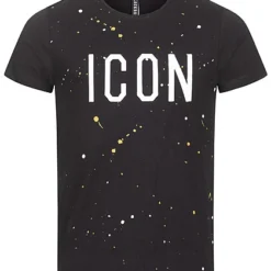 Seventyseven Lifestyle Herren T-Shirt Mit Splash Print Schwarz Weiss